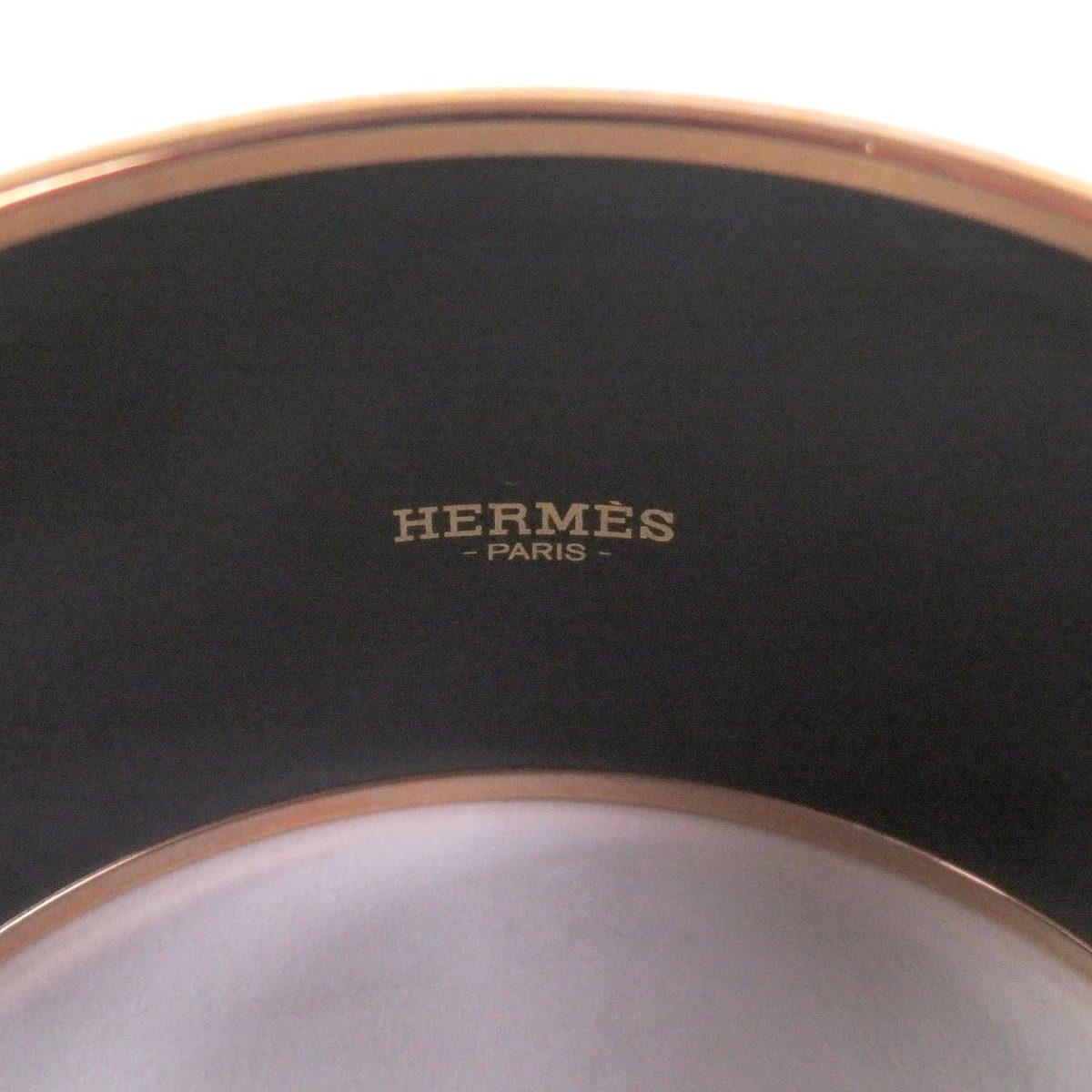 Hermes Harnais Des Presidents XL Encres Enamel Bangle Breast Blue Gray Pink — view 4