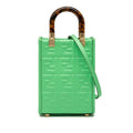 Fendi Sunshine Shopper Small Shoulder Bag 2-Way 8 Bs051 Green Brown
