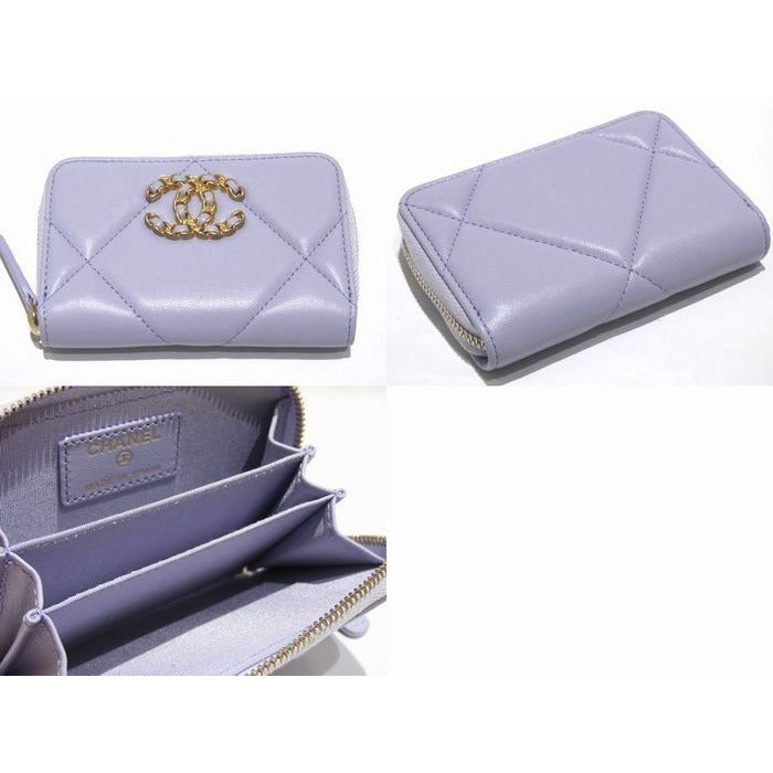Chanel Zip Around Coin Case Lavender Quilted Purse — view 2