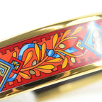 Hermes Bangle Emile Metal Enamel Red Multicolor Gold Hardware Accessories — view 3