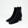 Hermes Volver Boots Short Shoes Fabric Leather Black Sock