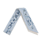 Hermes Scarf Twilly Re Boucles Broderie Anglaise Blue-blanc Marine