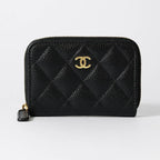 Chanel Card Case Classic Zip Coin Purse Black — view 2
