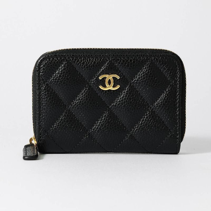 Chanel Card Case Classic Zip Coin Purse Black