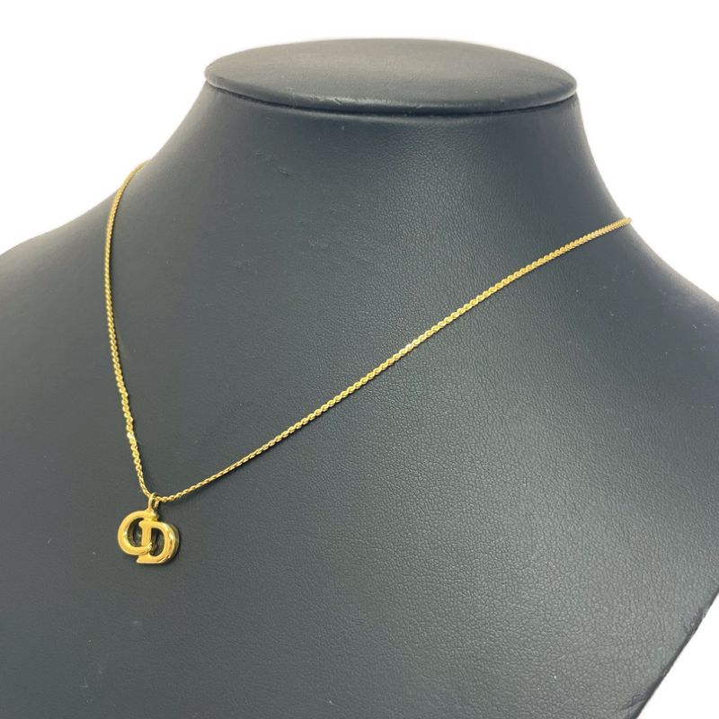 Christian Dior GP CD Logo Necklace Gold — view 4