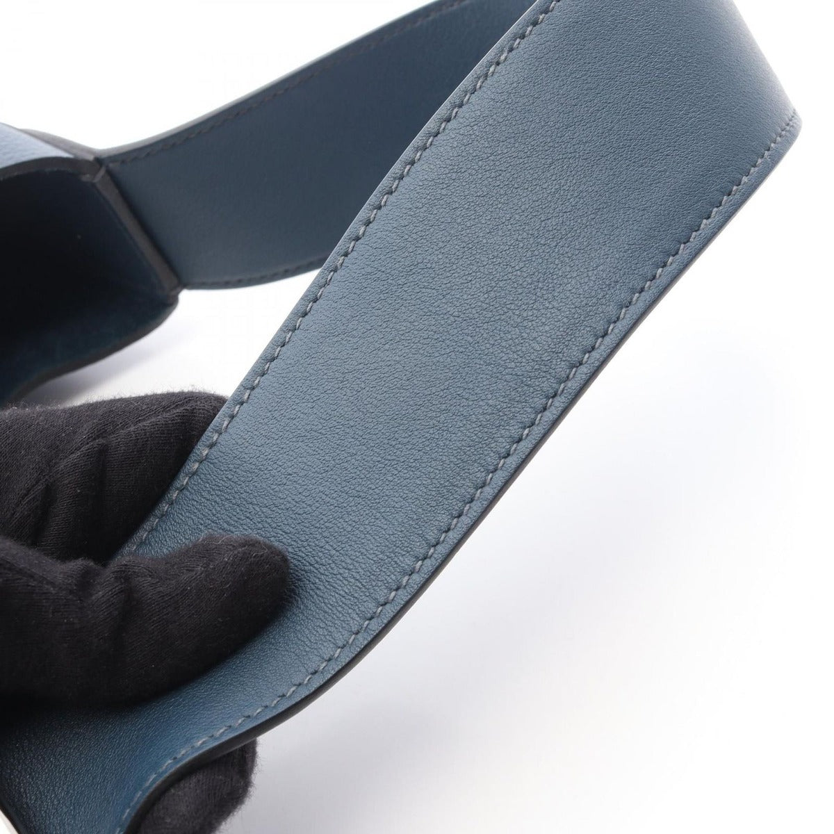 Hermes Shoulder Bag Alson Bour de Pluse Leather Boule Blue-de-prusse Navy — view 8