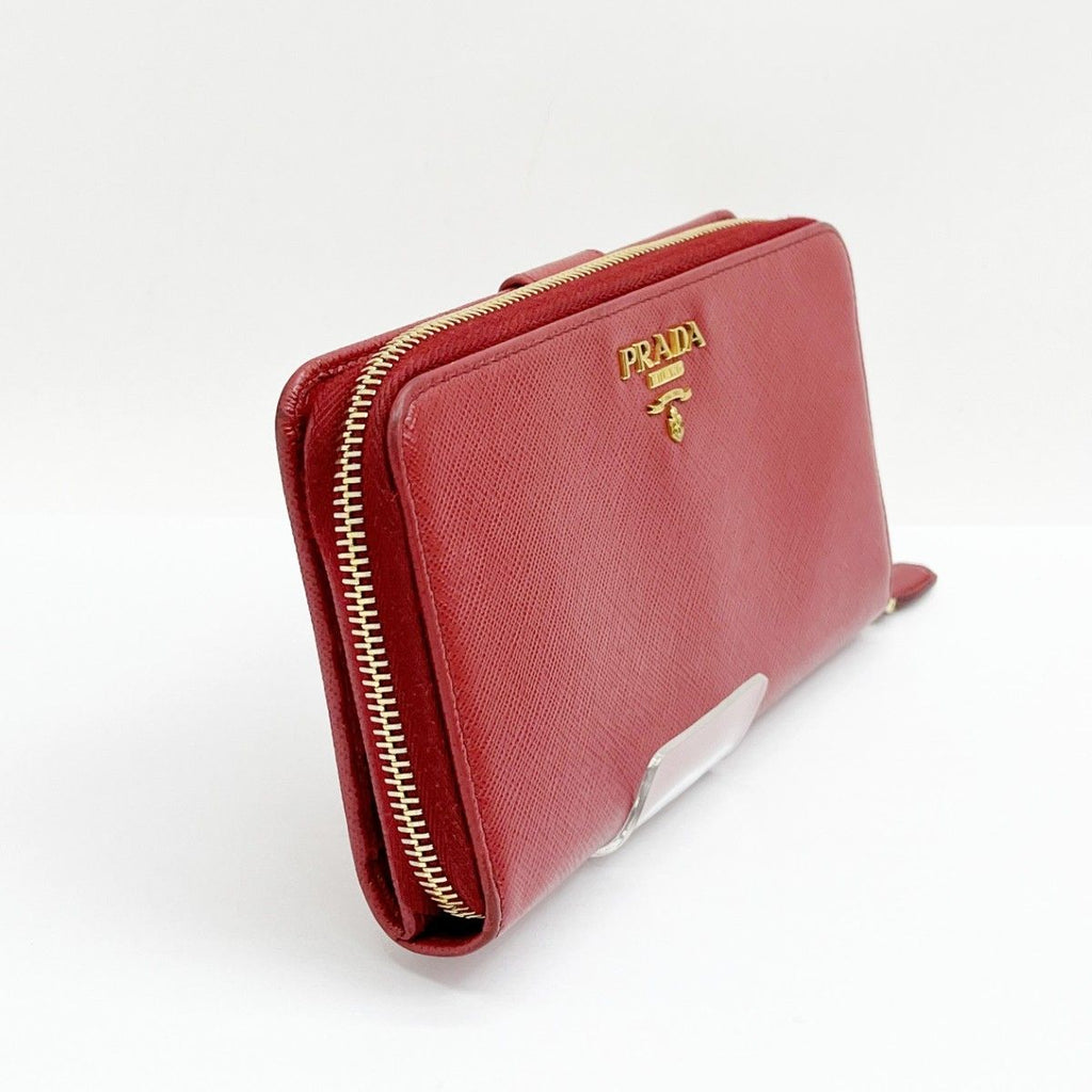 Prada Long Wallet Leather 1 Ml029 Red — view 3