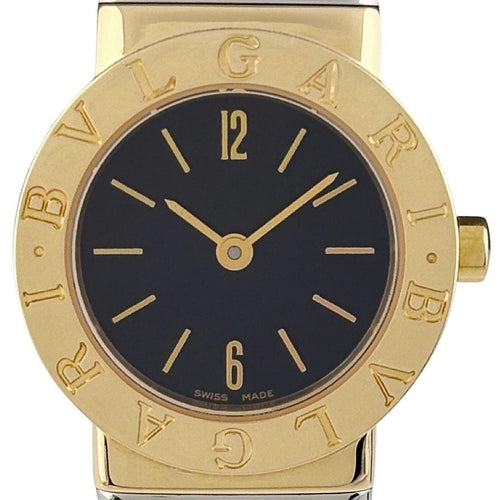 Bvlgari Tubogas Watch SS YG Quartz Black