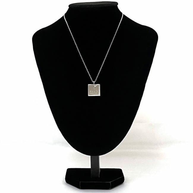 Gucci Square Logo Plate Necklace Silver — view 5
