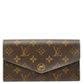 Louis Vuitton Monogram Portefeuille Sarah Wallet Brown Fuchsia Leather