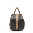 Dior Vintage Travel Boston Gray Brown Honeycomb Canvas Shoulder Bag — view 3