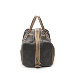 Dior Vintage Travel Boston Gray Brown Honeycomb Canvas Shoulder Bag — view 4
