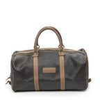 Dior Vintage Travel Boston Gray Brown Honeycomb Canvas Shoulder Bag