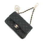 Chanel Charm CC Logo Quilted Mini Bag Lambskin Mini Pouch Case Black