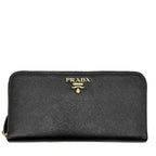 Prada Long Wallet Logo 1 Ml506 Leather Black