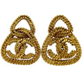 Chanel CC Logo Earrings Gold Plated