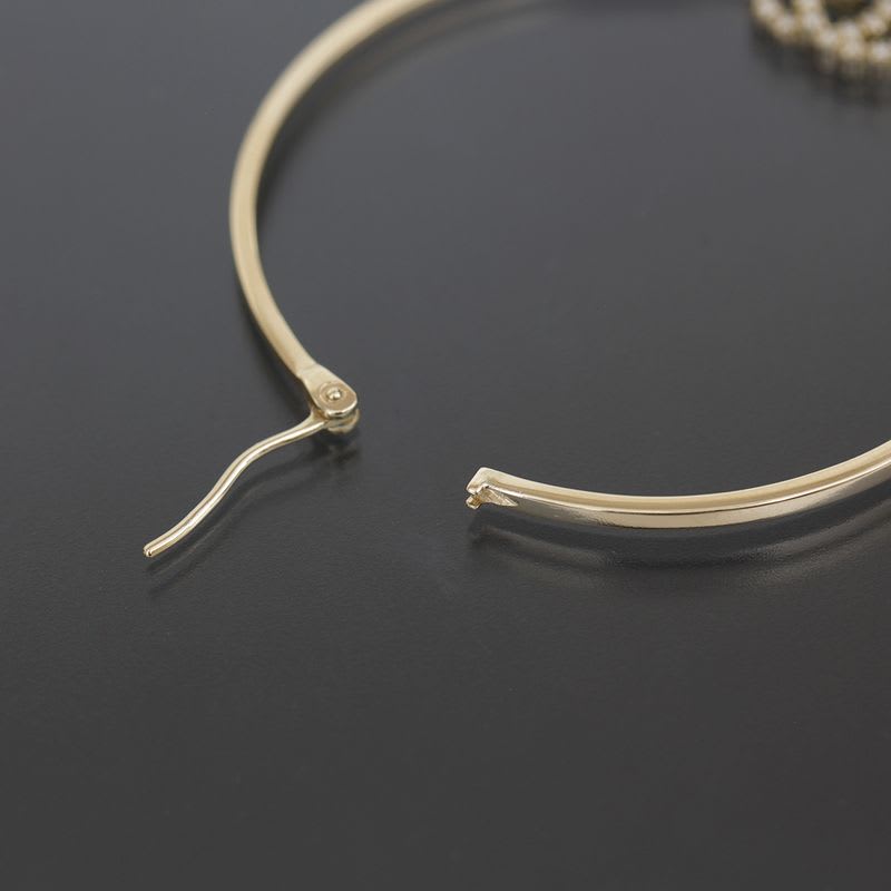 Gucci Diamond Hoop GG Earrings AU 750 18KY Box E1779 — view 4