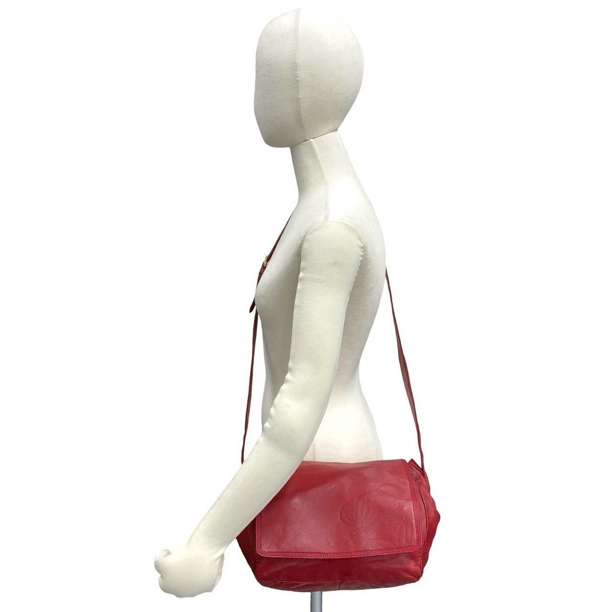 Loewe Vintage Anagram Logo Nappa Leather Drawstring Shoulder Bag Pochette — view 2