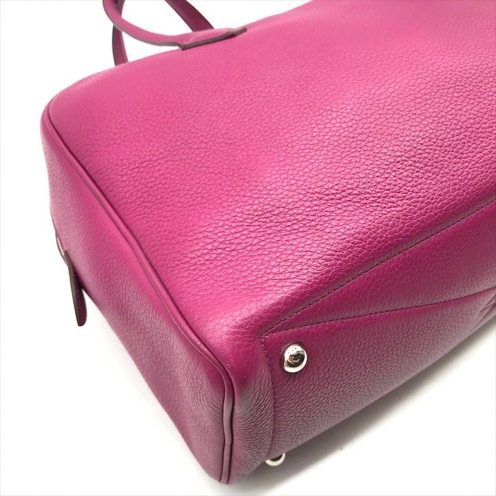 Hermes Victoria 35 Taurillon Clemence Leather Hand Boston Bag Purple Ladie — view 5