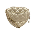 Chanel Shoulder Bag Heart Chain Ap2784 Quilted Lambskin Metallic — view 2