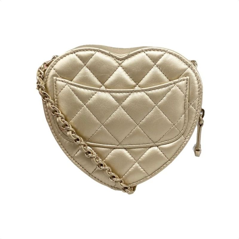 Chanel Shoulder Bag Heart Chain Ap2784 Quilted Lambskin Metallic — view 2