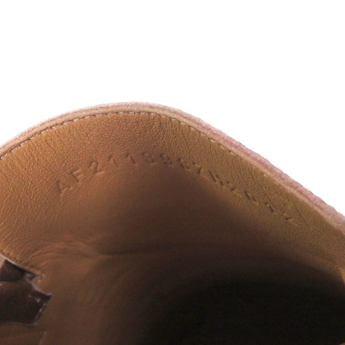 Hermes Leather Constance H Logo Silver Moccasins Loafers Flat Shoes Brown 46 — view 9