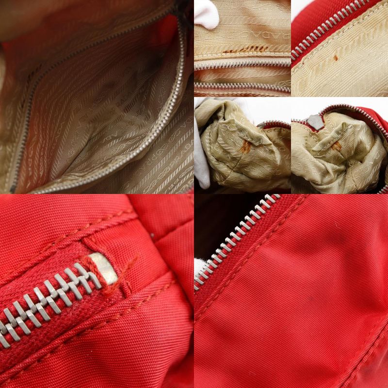 Prada 2-Way Shoulder Nylon Red Handbag — view 7