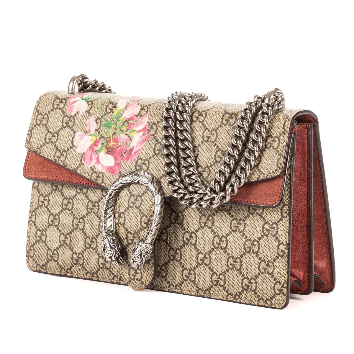 Gucci Blooms Dionysus Beige Burgundy Supreme Canvas Shoulder Bag — view 2