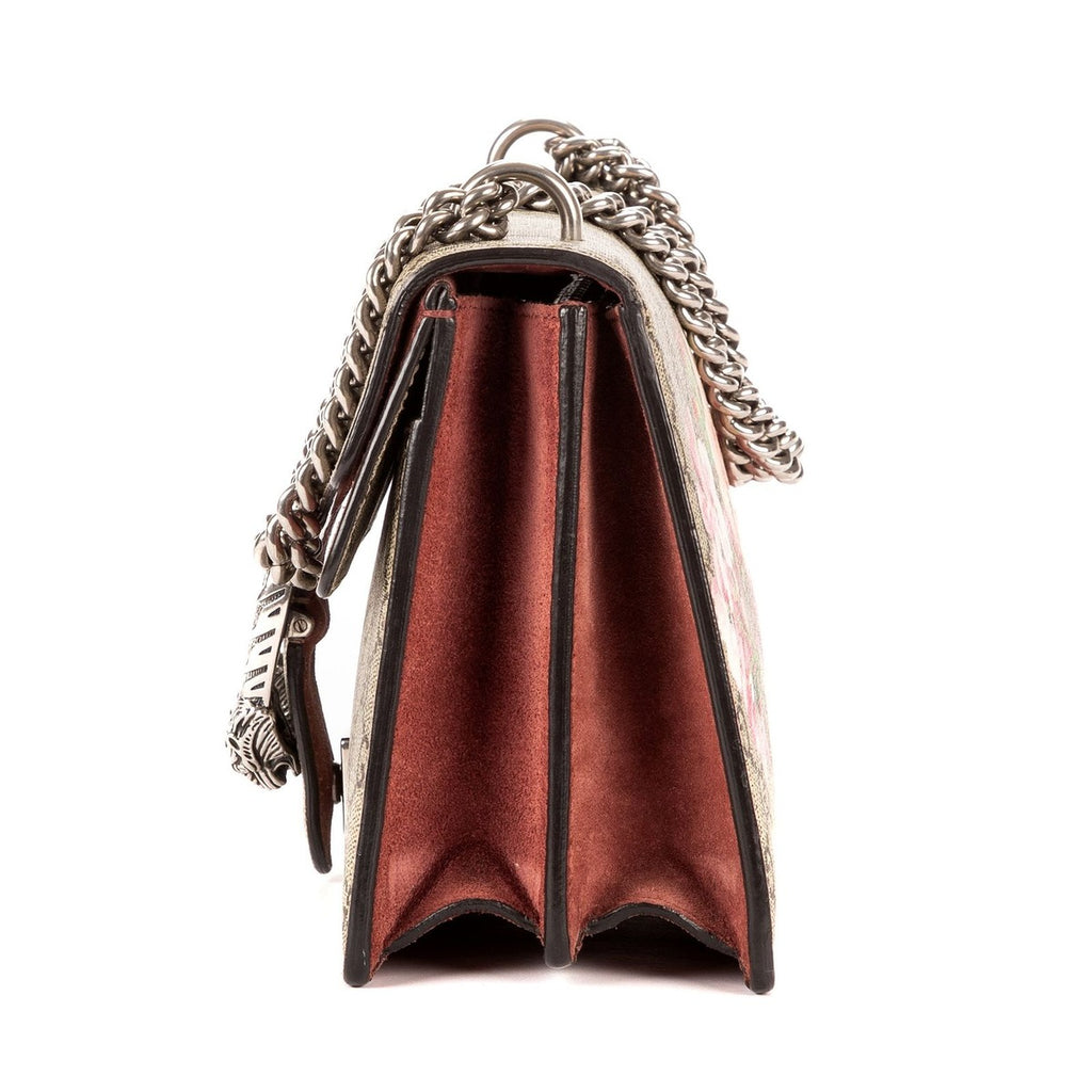 Gucci Blooms Dionysus Beige Burgundy Supreme Canvas Shoulder Bag — view 3