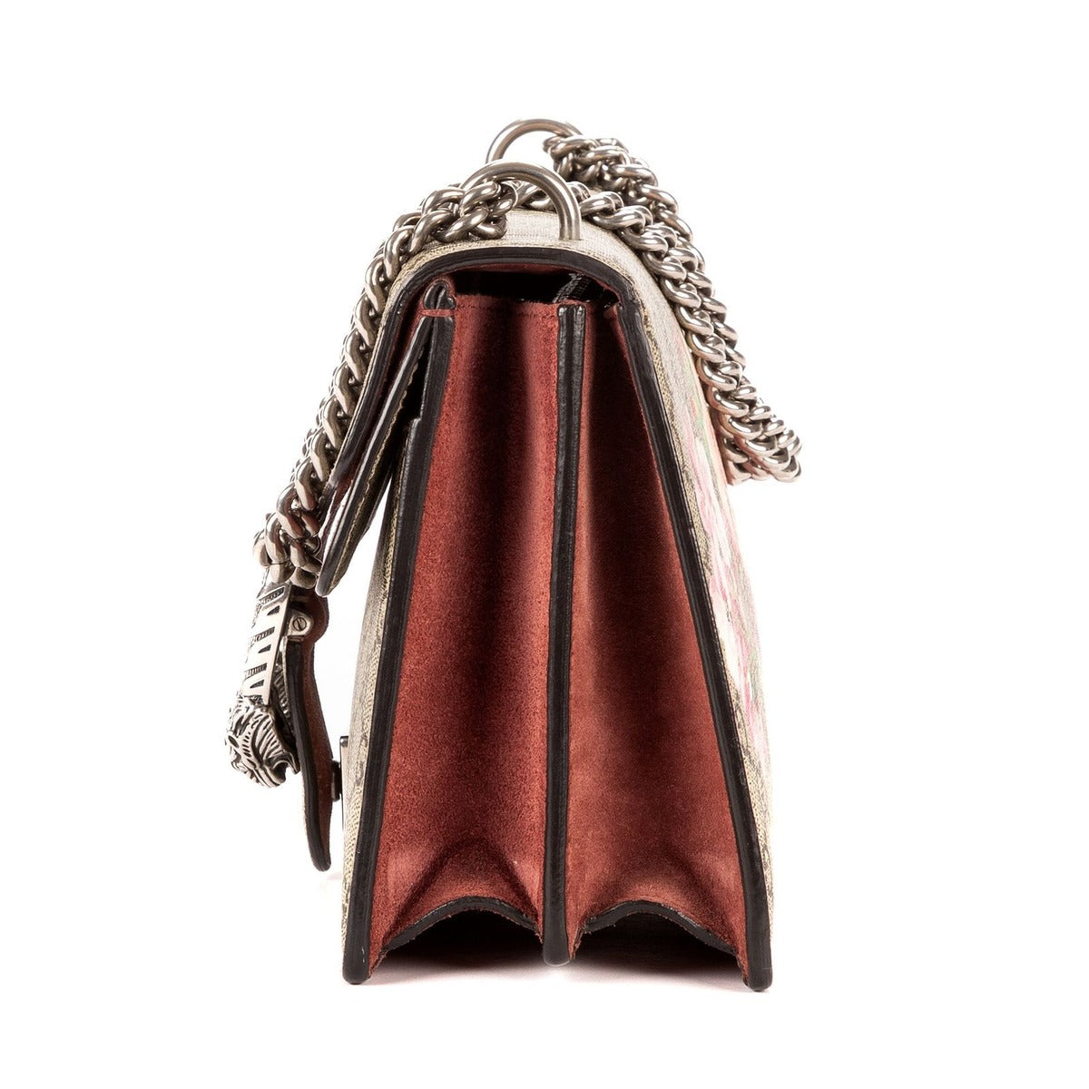 Gucci Blooms Dionysus Beige Burgundy Supreme Canvas Shoulder Bag — view 3