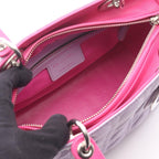 Dior Handbag Lady Pink Lavender Leather Cannage 2-Way Tote — view 3