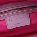 Dior Handbag Lady Pink Lavender Leather Cannage 2-Way Tote — view 4