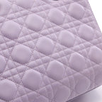 Dior Handbag Lady Pink Lavender Leather Cannage 2-Way Tote — view 6