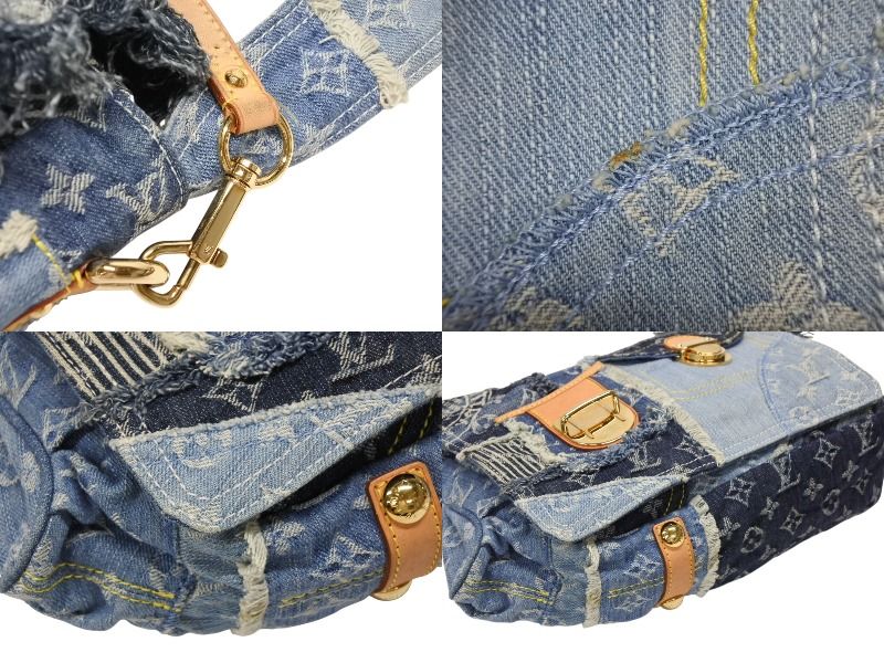 Louis Vuitton Patchwork Posty Messenger Bag Monogram Denim Blue — view 7