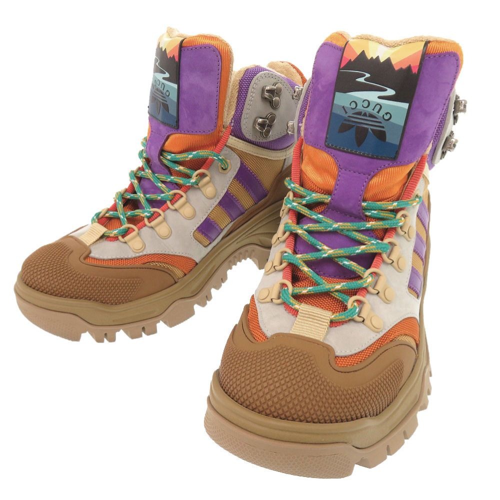 Gucci Adidas 37.5 Canvas Rubber Multicolor Trekking Shoes Short Boots