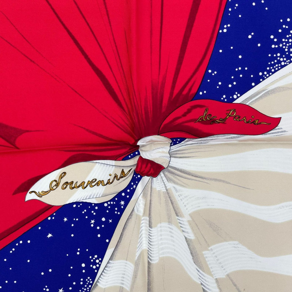 Hermes Scarf Silk Carre 90 Souvenirs de Paris Memories of Eiffel Tower — view 6