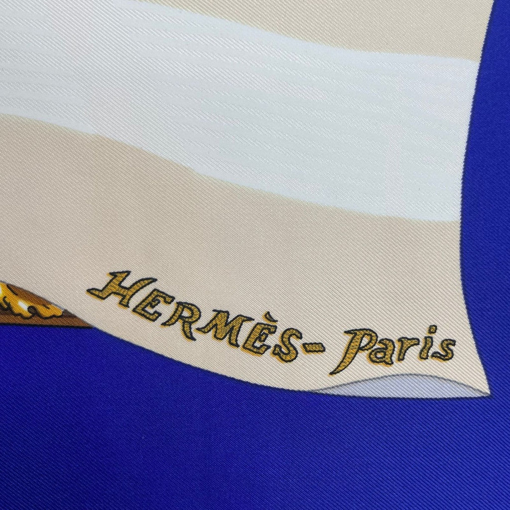 Hermes Scarf Silk Carre 90 Souvenirs de Paris Memories of Eiffel Tower — view 8