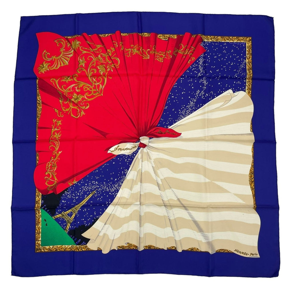Hermes Scarf Silk Carre 90 Souvenirs de Paris Memories of Eiffel Tower