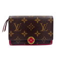 Louis Vuitton Portefeuille Floral Monogram Compact Leather Pink Purple Brown