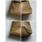 Bottega Veneta Leather Clutch Bag Beige Gold Hardware Party — view 4