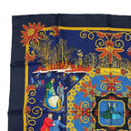 Hermes Scarf Carre 90 Silk Joies D'hiver Winter Fun Navy — view 2