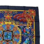 Hermes Scarf Carre 90 Silk Joies D'hiver Winter Fun Navy — view 3