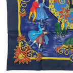 Hermes Scarf Carre 90 Silk Joies D'hiver Winter Fun Navy — view 4