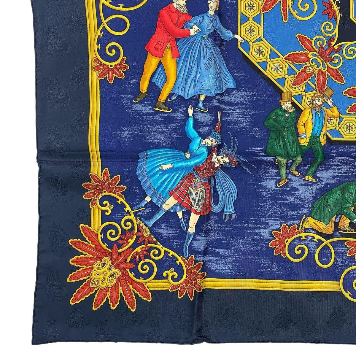 Hermes Scarf Carre 90 Silk Joies D'hiver Winter Fun Navy — view 4