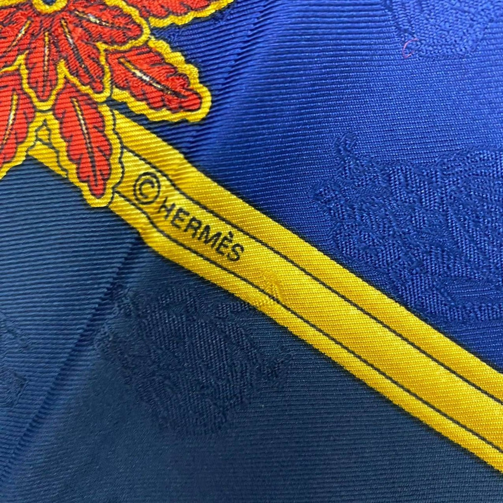 Hermes Scarf Carre 90 Silk Joies D'hiver Winter Fun Navy — view 6