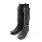 Chanel Nylon 2-Way CC Logo Removable Boots Black 35 2 1C