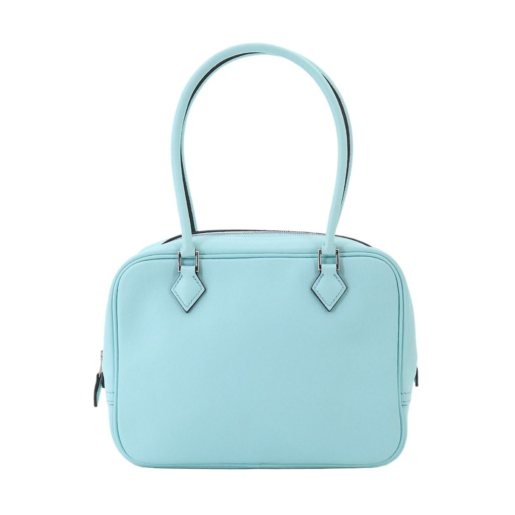 Hermes Mini Plume 20 Hand Bag Swift Blue Zephyr Silver