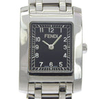 Fendi Orologi Stainless Steel Quartz Analog Display Black Dial Watch