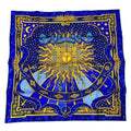 Hermes Carre 90 Carpe Diem Enjoy Your Day Silk Scarf Shawl Blue Multicolor