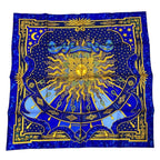 Hermes Carre 90 Carpe Diem Enjoy Your Day Silk Scarf Shawl Blue Multicolor